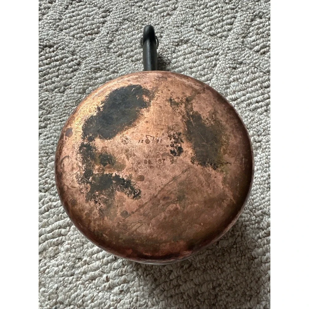Vintage Revere Ware 2 qt Sauce Pan, Copper Bottom, Stainless Steel, With Lid EUC